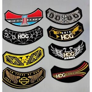 Harley Davidson HOG Motorcycle Club Patches Set Of 8 2010-2017